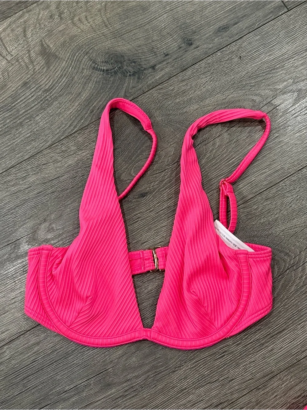 Hollister Hot Pink Ribbed Underwire Bikini Set
